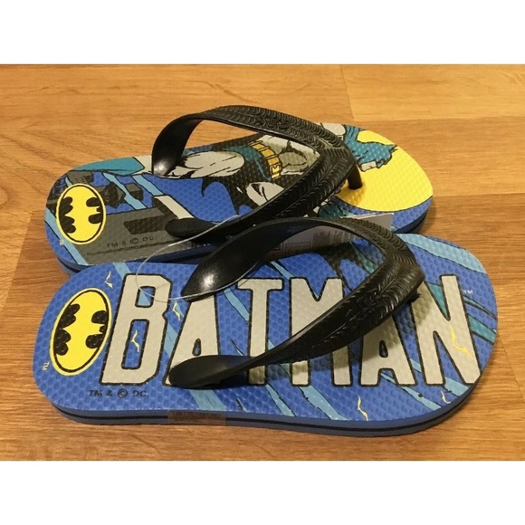 Batman Blue Sandals Water Shoes Kids Size 10/11 DC Comics Superhero Gap New - Picture 4 of 9